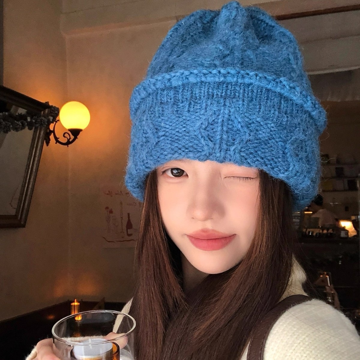 Bonnet en tricot torsadé crème - Beanie Cuffed Knit avis et prix